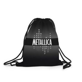 Рюкзак-мешок 3D с принтом Участники группы Metallica в Тюмени, 100% полиэстер | плотность ткани — 200 г/м2, размер — 35 х 45 см; лямки — толстые шнурки, застежка на шнуровке, без карманов и подкладки | metallica | группа | джеймс хэтфилд | кирк хэмметт | ларс ульрих | метал | металика | металлика | миталика | музыка | роберт трухильо | рок | трэш | трэшметал | хард | хардрок | хеви | хевиметал