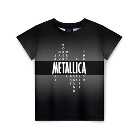 Детская футболка 3D с принтом Участники группы Metallica в Тюмени, 100% гипоаллергенный полиэфир | прямой крой, круглый вырез горловины, длина до линии бедер, чуть спущенное плечо, ткань немного тянется | Тематика изображения на принте: metallica | группа | джеймс хэтфилд | кирк хэмметт | ларс ульрих | метал | металика | металлика | миталика | музыка | роберт трухильо | рок | трэш | трэшметал | хард | хардрок | хеви | хевиметал