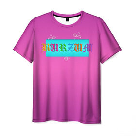 Мужская футболка 3D с принтом Burzum в Тюмени, 100% полиэфир | прямой крой, круглый вырез горловины, длина до линии бедер | Тематика изображения на принте: band | burzum | fun | logo | metal | music | rock | группа | детский | метал | музыка | прикол | розовый | рок