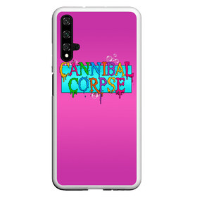 Чехол для Honor 20 с принтом Cannibal Corpse в Тюмени, Силикон | Область печати: задняя сторона чехла, без боковых панелей | band | cannibal corpse | fun | logo | metal | music | rock | группа | детский | метал | музыка | прикол | розовый | рок