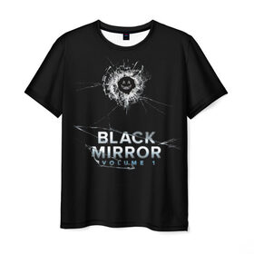 Мужская футболка 3D с принтом Black mirror в Тюмени, 100% полиэфир | прямой крой, круглый вырез горловины, длина до линии бедер | Тематика изображения на принте: 