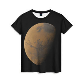 Женская футболка 3D с принтом Марс в Тюмени, 100% полиэфир ( синтетическое хлопкоподобное полотно) | прямой крой, круглый вырез горловины, длина до линии бедер | elon musk | space x | spacex | будущее | вселенная | вулкан | долина | илон маск | космические | космос | красная планета | кратер | маринер | марсиане | марсианин | небес | новый дом | путешествия | роскосмос