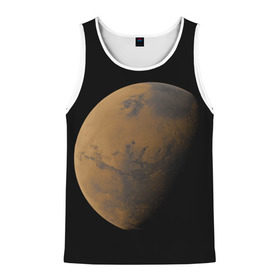 Мужская майка 3D с принтом Марс в Тюмени, 100% полиэстер | круглая горловина, приталенный силуэт, длина до линии бедра. Пройма и горловина окантованы тонкой бейкой | Тематика изображения на принте: elon musk | space x | spacex | будущее | вселенная | вулкан | долина | илон маск | космические | космос | красная планета | кратер | маринер | марсиане | марсианин | небес | новый дом | путешествия | роскосмос