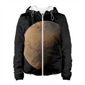 Женская куртка 3D с принтом Марс в Тюмени, ткань верха — 100% полиэстер, подклад — флис | прямой крой, подол и капюшон оформлены резинкой с фиксаторами, два кармана без застежек по бокам, один большой потайной карман на груди. Карман на груди застегивается на липучку | Тематика изображения на принте: elon musk | space x | spacex | будущее | вселенная | вулкан | долина | илон маск | космические | космос | красная планета | кратер | маринер | марсиане | марсианин | небес | новый дом | путешествия | роскосмос