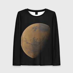 Женский лонгслив 3D с принтом Марс в Тюмени, 100% полиэстер | длинные рукава, круглый вырез горловины, полуприлегающий силуэт | Тематика изображения на принте: elon musk | space x | spacex | будущее | вселенная | вулкан | долина | илон маск | космические | космос | красная планета | кратер | маринер | марсиане | марсианин | небес | новый дом | путешествия | роскосмос