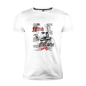 Мужская футболка премиум с принтом Фридрих Ницше в Тюмени, 92% хлопок, 8% лайкра | приталенный силуэт, круглый вырез ворота, длина до линии бедра, короткий рукав | 