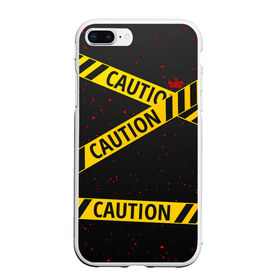 Чехол для iPhone 7Plus/8 Plus матовый с принтом Caution Style в Тюмени, Силикон | Область печати: задняя сторона чехла, без боковых панелей | Тематика изображения на принте: blood | caution | street | tape | urban | брызги | кровь | лента | опасный | скотч | улица | урбан