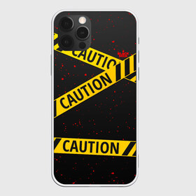 Чехол для iPhone 12 Pro Max с принтом Caution Style в Тюмени, Силикон |  | blood | caution | street | tape | urban | брызги | кровь | лента | опасный | скотч | улица | урбан