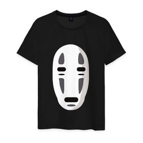 Мужская футболка хлопок с принтом Безликий Бог Каонаси_2 в Тюмени, 100% хлопок | прямой крой, круглый вырез горловины, длина до линии бедер, слегка спущенное плечо. | аниме | миядзаки | унесенные призраками