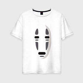 Женская футболка хлопок Oversize с принтом Безликий Бог Каонаси_2 в Тюмени, 100% хлопок | свободный крой, круглый ворот, спущенный рукав, длина до линии бедер
 | Тематика изображения на принте: аниме | миядзаки | унесенные призраками