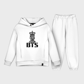 Детский костюм хлопок Oversize с принтом Keep calm and listen BTS в Тюмени,  |  | Тематика изображения на принте: bangtan boys | bts | j hope | jimin | jin | jungkook | k pop | rm | sonyeondan | suga | v | бойз бойс | бойскауты | бтс бенгтан. бангтан | группа | к поп | корейская | пуленепробиваемые | хип хоп