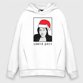 Мужское худи Oversize хлопок с принтом Sasha Grey (Santa) в Тюмени, френч-терри — 70% хлопок, 30% полиэстер. Мягкий теплый начес внутри —100% хлопок | боковые карманы, эластичные манжеты и нижняя кромка, капюшон на магнитной кнопке | Тематика изображения на принте: brazzers | sasha gray | sasha grey | бразерс | браззерс | саша грей | саша грэй