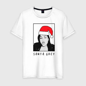 Мужская футболка хлопок с принтом Sasha Grey (Santa) в Тюмени, 100% хлопок | прямой крой, круглый вырез горловины, длина до линии бедер, слегка спущенное плечо. | brazzers | sasha gray | sasha grey | бразерс | браззерс | саша грей | саша грэй
