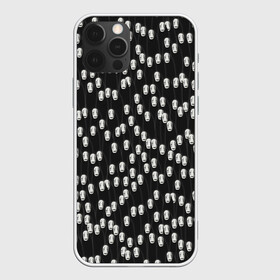 Чехол для iPhone 12 Pro с принтом Безликие в Тюмени, силикон | область печати: задняя сторона чехла, без боковых панелей | no face | spirited away | аниме | безликий | маска | монстр | паттерн | привидение | призрак | толпа | унесённые призраками | хеллоуин | черный