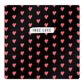 Магнитный плакат 3Х3 с принтом True Love в Тюмени, Полимерный материал с магнитным слоем | 9 деталей размером 9*9 см | 14 февраля | love | valentine | день святого валентина | любовь | сердечки