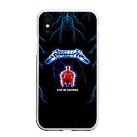 Чехол для iPhone XS Max матовый с принтом Metallica ride the lightning в Тюмени, Силикон | Область печати: задняя сторона чехла, без боковых панелей | metallica | группа | джеймс хэтфилд | кирк хэмметт | ларс ульрих | метал | металика | металлика | миталика | музыка | роберт трухильо | рок | трэш | трэшметал | хард | хардрок | хеви | хевиметал