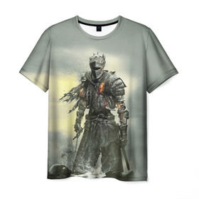 Мужская футболка 3D с принтом Dark Souls в Тюмени, 100% полиэфир | прямой крой, круглый вырез горловины, длина до линии бедер | dark | souls | дракон | души | игра | лордран | темные