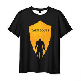 Мужская футболка 3D с принтом Dark Souls в Тюмени, 100% полиэфир | прямой крой, круглый вырез горловины, длина до линии бедер | dark | souls | дракон | души | игра | лордран | темные