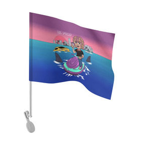 Флаг для автомобиля с принтом Lil Pump в Тюмени, 100% полиэстер | Размер: 30*21 см | lil pump | pump | маленький насос