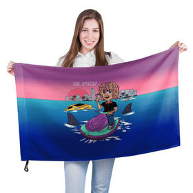 Флаг 3D с принтом Lil Pump в Тюмени, 100% полиэстер | плотность ткани — 95 г/м2, размер — 67 х 109 см. Принт наносится с одной стороны | lil pump | pump | маленький насос