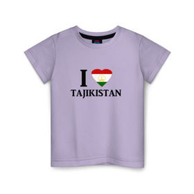 Детская футболка хлопок с принтом Я люблю Таджикистан в Тюмени, 100% хлопок | круглый вырез горловины, полуприлегающий силуэт, длина до линии бедер | tajik | tajikisan | tj | tjk | таджик | таджики | таджикистан | точикон