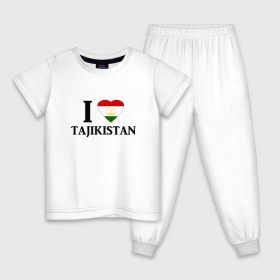 Детская пижама хлопок с принтом Я люблю Таджикистан в Тюмени, 100% хлопок |  брюки и футболка прямого кроя, без карманов, на брюках мягкая резинка на поясе и по низу штанин
 | tajik | tajikisan | tj | tjk | таджик | таджики | таджикистан | точикон