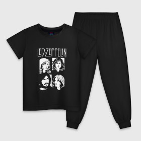 Детская пижама хлопок с принтом Группа Led Zeppelin в Тюмени, 100% хлопок |  брюки и футболка прямого кроя, без карманов, на брюках мягкая резинка на поясе и по низу штанин
 | led | led zeppelin | блюз | группа | джимми пейдж | джон генри бонэм | джон пол джонс | лед зепелен | лед зеппелин | метал | роберт плант | рок | тяжелый | фолк | хард | хардрок | хеви | хевиметал