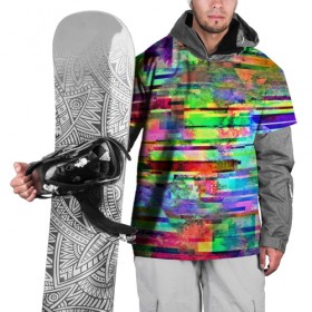 Накидка на куртку 3D с принтом Abstraction colorline в Тюмени, 100% полиэстер |  | Тематика изображения на принте: glitch | глитч | глич | разноцветный | яркий