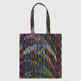 Сумка 3D повседневная с принтом Цветная иллюзия в Тюмени, 100% полиэстер | Плотность: 200 г/м2; Размер: 34×35 см; Высота лямок: 30 см | глитч | глич | линии | полосы | разноцветный