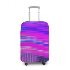 Чехол для чемодана 3D с принтом Неоновые линии в Тюмени, 86% полиэфир, 14% спандекс | двустороннее нанесение принта, прорези для ручек и колес | abstraction | color | optical | pattern | tie dye | абстракция | краска | краски | линии | оптический | паттерн | полосы | психоделика | узор