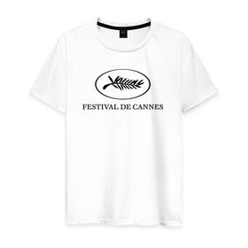 Мужская футболка хлопок с принтом Каннский фестиваль в Тюмени, 100% хлопок | прямой крой, круглый вырез горловины, длина до линии бедер, слегка спущенное плечо. | авторское кино | канны | кинематограф | кино | пальмовая ветвь | синематограф | синефил