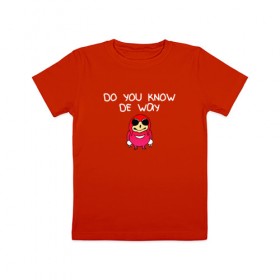 Детская футболка хлопок с принтом De Way в Тюмени, 100% хлопок | круглый вырез горловины, полуприлегающий силуэт, длина до линии бедер | Тематика изображения на принте: knuckles | the way | vrchat | наклз | наклс