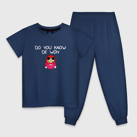 Детская пижама хлопок с принтом De Way в Тюмени, 100% хлопок |  брюки и футболка прямого кроя, без карманов, на брюках мягкая резинка на поясе и по низу штанин
 | Тематика изображения на принте: knuckles | the way | vrchat | наклз | наклс