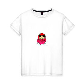 Женская футболка хлопок с принтом De Way в Тюмени, 100% хлопок | прямой крой, круглый вырез горловины, длина до линии бедер, слегка спущенное плечо | knuckles | the way | vrchat | наклз | наклс