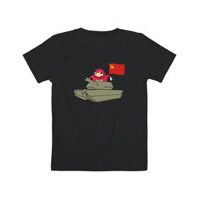Детская футболка хлопок с принтом Uganda в Тюмени, 100% хлопок | круглый вырез горловины, полуприлегающий силуэт, длина до линии бедер | Тематика изображения на принте: knuckles | the way | vrchat | наклз | наклс