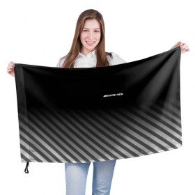 Флаг 3D с принтом AMG в Тюмени, 100% полиэстер | плотность ткани — 95 г/м2, размер — 67 х 109 см. Принт наносится с одной стороны | mercedes | марка | машины | мерседес