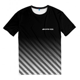 Мужская футболка 3D с принтом AMG в Тюмени, 100% полиэфир | прямой крой, круглый вырез горловины, длина до линии бедер | mercedes | марка | машины | мерседес