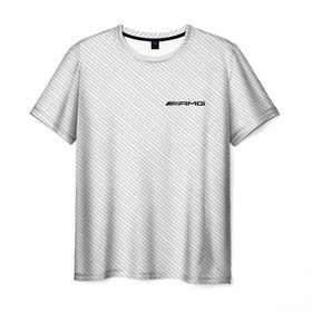 Мужская футболка 3D с принтом AMG CARBON в Тюмени, 100% полиэфир | прямой крой, круглый вырез горловины, длина до линии бедер | amg | mercedes | марка | машины | мерседес