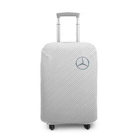 Чехол для чемодана 3D с принтом MERCEDES BENZ CARBON в Тюмени, 86% полиэфир, 14% спандекс | двустороннее нанесение принта, прорези для ручек и колес | amg | mercedes | марка | машины | мерседес