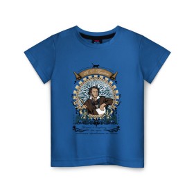 Детская футболка хлопок с принтом А.С. Пушкин в Тюмени, 100% хлопок | круглый вырез горловины, полуприлегающий силуэт, длина до линии бедер | а.с. | александр | поэт | пушкин | сергеевич