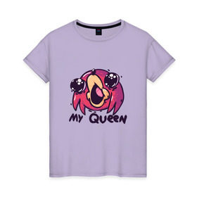 Женская футболка хлопок с принтом My Queen в Тюмени, 100% хлопок | прямой крой, круглый вырез горловины, длина до линии бедер, слегка спущенное плечо | brudda | knuckles | queen | королева | наклз