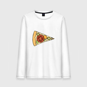 Мужской лонгслив хлопок с принтом Кусочек пиццы в Тюмени, 100% хлопок |  | 14 февраля | love | pizza | valentine | любовь