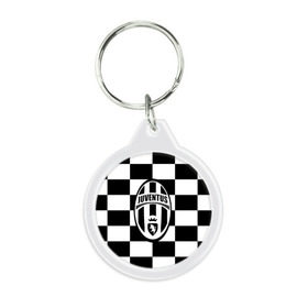 Брелок круглый с принтом Juventus в Тюмени, пластик и полированная сталь | круглая форма, металлическое крепление в виде кольца | juve | juventus | италия | спорт | фк | футбол | футбольный клуб | ювентус
