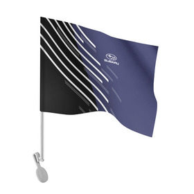 Флаг для автомобиля с принтом SUBARU SPORT в Тюмени, 100% полиэстер | Размер: 30*21 см | subaru | автомобильные | машины | субару