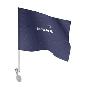 Флаг для автомобиля с принтом SUBARU CARBON в Тюмени, 100% полиэстер | Размер: 30*21 см | subaru | автомобильные | машины | субару