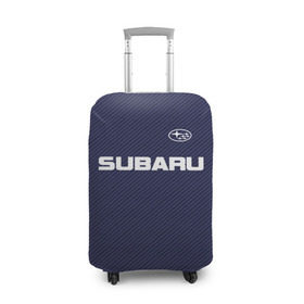 Чехол для чемодана 3D с принтом SUBARU CARBON в Тюмени, 86% полиэфир, 14% спандекс | двустороннее нанесение принта, прорези для ручек и колес | subaru | автомобильные | машины | субару
