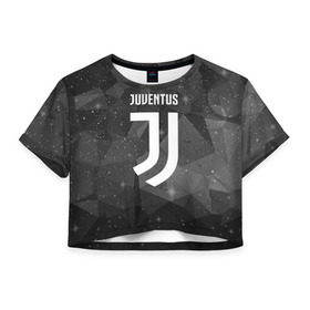 Женская футболка 3D укороченная с принтом Juventus Cosmos в Тюмени, 100% полиэстер | круглая горловина, длина футболки до линии талии, рукава с отворотами | football | italia | juve | juventus | logo | sport | арт | италия | лига | лого | спорт | текстура | фк | футбол | футбольный клуб | эмблема | ювентус