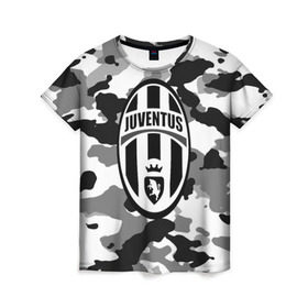 Женская футболка 3D с принтом FC Juventus Camouflage в Тюмени, 100% полиэфир ( синтетическое хлопкоподобное полотно) | прямой крой, круглый вырез горловины, длина до линии бедер | football | italia | juve | juventus | logo | sport | арт | италия | лига | лого | спорт | текстура | фк | футбол | футбольный клуб | эмблема | ювентус