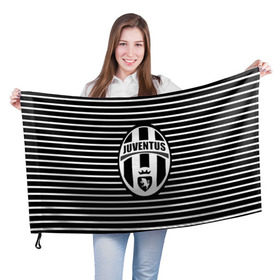 Флаг 3D с принтом Juventus в Тюмени, 100% полиэстер | плотность ткани — 95 г/м2, размер — 67 х 109 см. Принт наносится с одной стороны | 