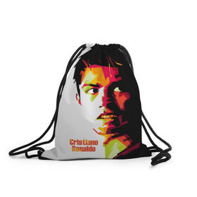 Рюкзак-мешок 3D с принтом Cristiano Ronaldo в Тюмени, 100% полиэстер | плотность ткани — 200 г/м2, размер — 35 х 45 см; лямки — толстые шнурки, застежка на шнуровке, без карманов и подкладки | real madrid | криштиану | реал мадрид | роналду